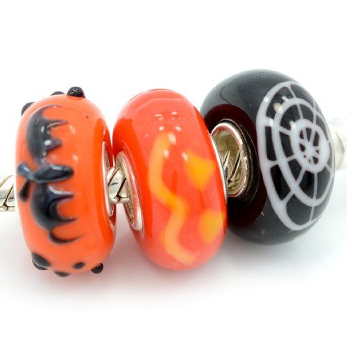 Pro Jewelry (Set of 3) .925 Sterling Silver Halloween Charm Bead for Snake Chain Charm Bracelets 5006 2166 2150