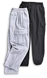 2 - Prs. Fleece Cargo Pants 1 Black / 1 Heather Gray