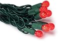 GKI/Bethlehem Lighting 35-Light Faceted Berry LED Light Set, Red Bulbs, Green Wire