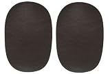 2 tlg. Set ovaler Flicken - dunkel braun Leder 10 cm * 15 cm Bügelbild Aufnäher