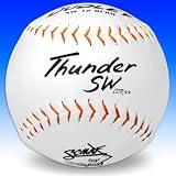 DUDLEY SW12RF WHITE, GOLD STITCH SOFTBALLS (One dozen)