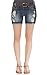 WallFlower Juniors Belted Mid Thigh Denim Shorts