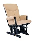 Barrington Premium 6 Position Reclining Glider Rocker- Ebony Finish with Be ....