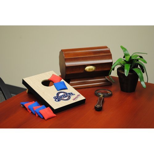 Milwaukee Brewers MLB Desk Table Top Bean Bag Toss Wood Grain