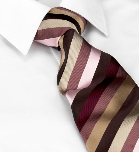 Woven Silk Bold Multi-Tonal Stripe Tie