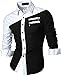 jeansian Men's Slim Fit Long Sleeves Casual Shirts