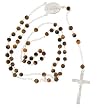 Genuine Tigereye and Sterling Silver Beaded Rosary Necklace - 5MM Bead - 26IN Necklace Part