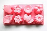 Longzang 8-Cavity Floral Leaf Silicone Cake Soap Decoration Mold