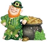 IRISH Ireland LEPRECHAUN & Pot of Gold Salt & Pepper Shakers