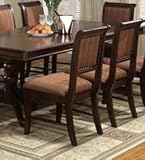 Merlot Side Chair Stripe Cushion in Deep Brown Cherry Finish (Set of 2) by  ....