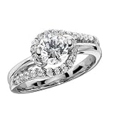 14K White Gold Diamond Journey Engagement Ring