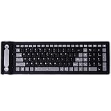 HDE Wireless Spillproof Roll Up Portable Folding Pocket Silent Typing Silicone Keyboard