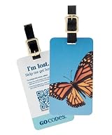 GoCodes Smart QR Bar Code Luggage Tag - Summer Butterfly One Size