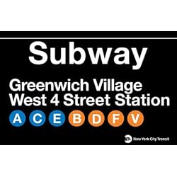 Greenwich Village Metal Subway Sign