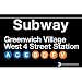 Greenwich Village Metal Subway Sign