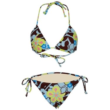 Sabree Floral Print String Bikini Large Blbr 306