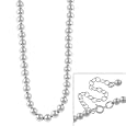 Sterling Silver 4mm Beaded Necklace 16" 18" 20" 24"