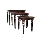 Set of 3 Wood Nesting Tables in Cherry Finish