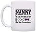 ThisWear Mother's Day Gift for Nanny Too Cool to Be a Grandma Sunglasses Gift 11oz Ceramic Coffee Mug with Handle