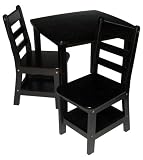 41L4YDLSh2L. SL160  Lipper International Childs Table and 2 Storage Shelf Chairs, Espresso