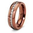 6mm Stainless Steel Rose Plated Eternity Band With CZs (Sizes 6-8)