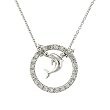Sterling Silver Dolphin Pendant and Necklace