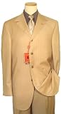 Steve Harvey Tan/Charcoal Gray Code Red Super 120's Wool Wideleg Suit By Zanetti