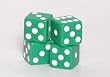 Koplow Set of 4 Loaded Dice 1-5-6 & 3-4-5, Opaque Green with White pips
