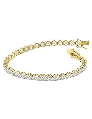Round Cut Diamond Tennis Bracelet Crown Mounting 4.00 Carat 2.7mm