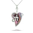 Purple Judaic Chai (Life) & Heart Necklace #0402PU Purple Judaic Chai (Life) & Heart Necklace #0402PU
