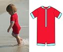 Badeanzug mit UV-Schutz UPF50+, Sanibel, Rot