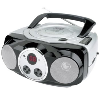 Naxa NPB-233 Portable CD Player with AM/FM Stereo Radio- Silver