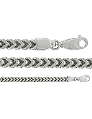 Sterling Silver Hollow Franco Link Lobster Clasp Chain Necklace 4.1MM 30"