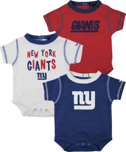 New York Giants NFL Infant 3 Pack Creeper Set