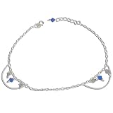 41L4jI9sInL. SL160  Romantic Gifts for Her Silver Foot Jewelry Ankle Bracelets Pair 10.5 inches