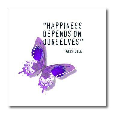 ht_31418_3 Patricia Sanders Creations – Happiness Quote Purple Butterfly Inspiration Spirituality – Iron on Heat Transfers – 10×10 Iron on Heat Transfer for White Material