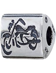 Zable (tm) Sterling Silver Biker Chick Bead / Charm
