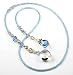 Jewelry : March Aquamarine Sterling Silver Bookmarks; Swarovski Crystal Beaded Birthstone Book Marks