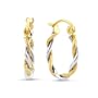 14K Two-tone Gold Intertwined Hoop Earrings