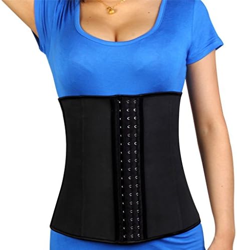 DORA'S SECRET Latex Steel Boned Firm Empression Workout Fit Waist Chicher Shaper Black Size XL