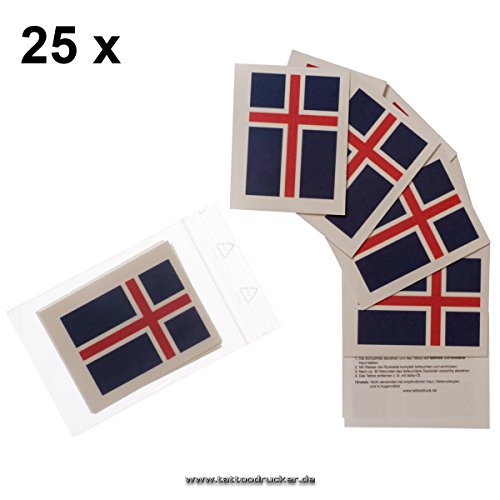 25 x Island Fan Tattoo Fahnen – EM2016 Fanartikel – Íslands fánans (25)