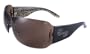 Sundog Impression-Paula Creamer Signature Style-Sunglassss with Rhinestone Logo Black Front Design with B10 - Brown