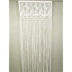 Fadenvorhang mit Bord�re wei� 2,40m x 0,90m