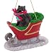 POMERANIAN Dog rides on a SLEIGH Black Christmas Ornament SLD03B
