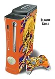 Skin Decal Cover for Xbox 360 Console + two Xbox 360 Controllers - Flaming  ....