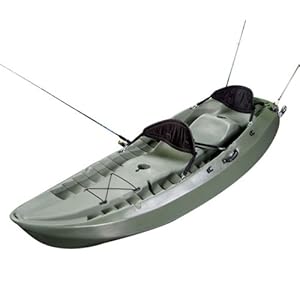 Lifetime Sport Fisher Kayak with Paddles and Backrests (Olive Green, 10-Feet)