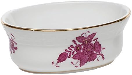 Herend Chinese Bouquet Raspberry Mini Oval Bowl