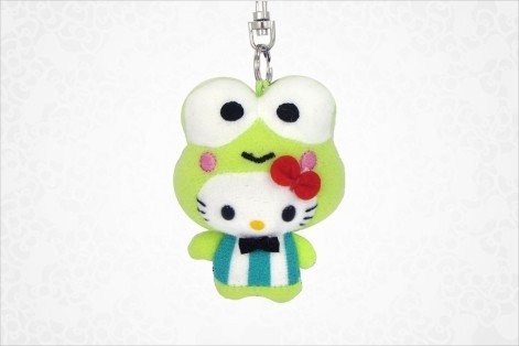 Japanese Sanrio Hello Kitty As Keroppi Plush Keyring: Hello Friends