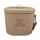 Retro Cream Enamel Cat Litter Storage Tin