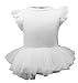 stylesilove Baby Girl Cap Sleeve Ruffle Cotton Romper with Tulle Tutu Skirt (95/18-24 Months, White/Cap Sleeves)